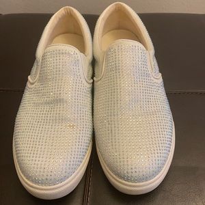 Steve Madden Rhinestone Slip On Sneakers
